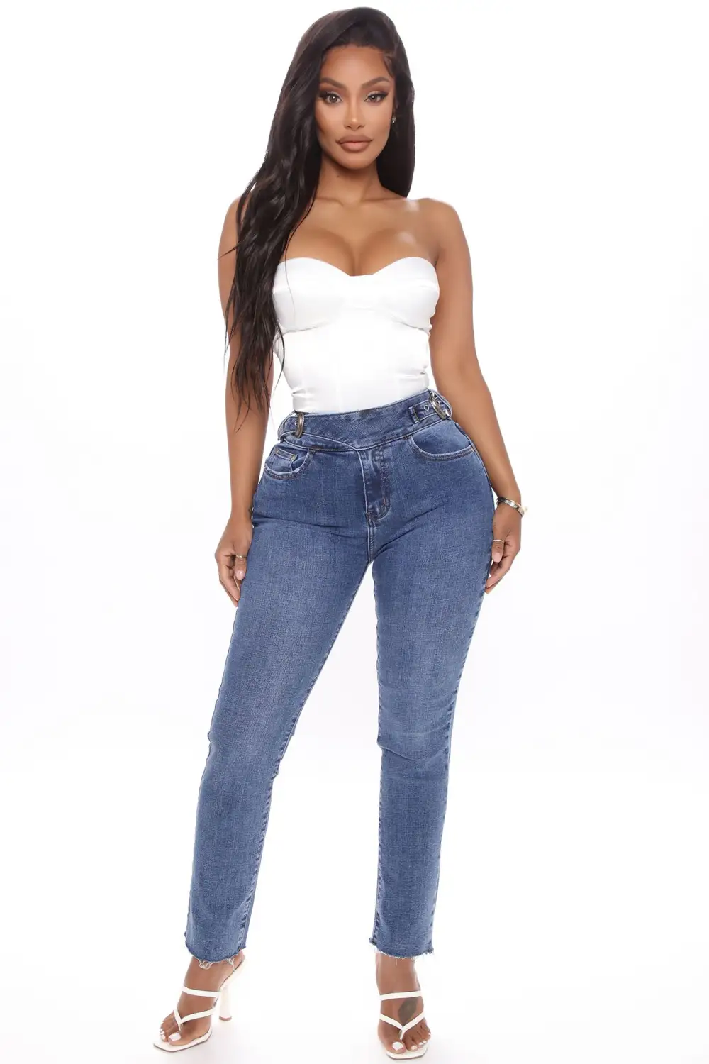 Please Her Satin Corset Top - White