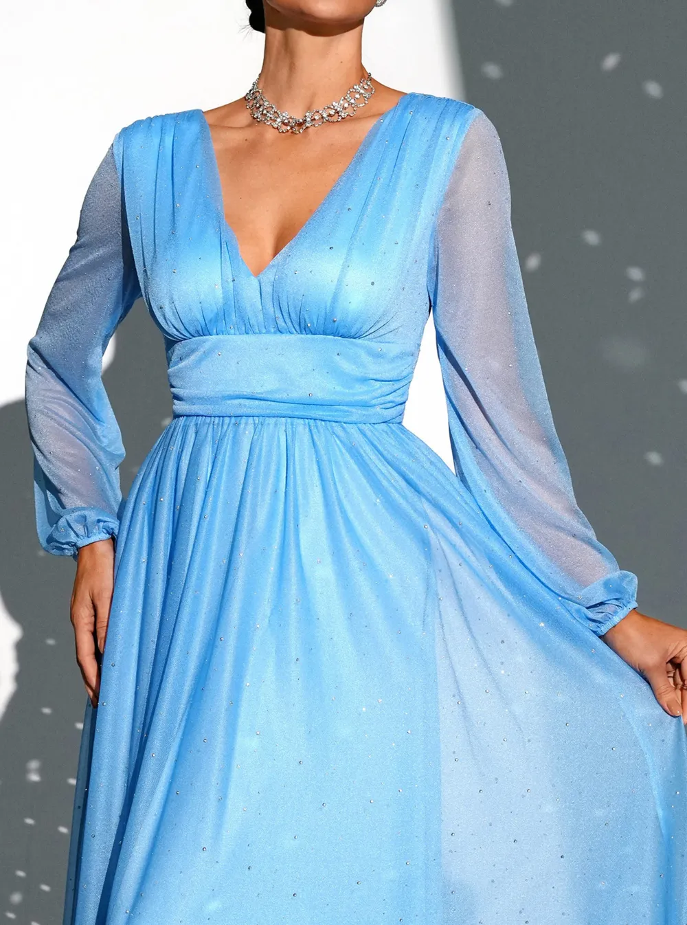 Mesh High Waist Bridesmaid Dress