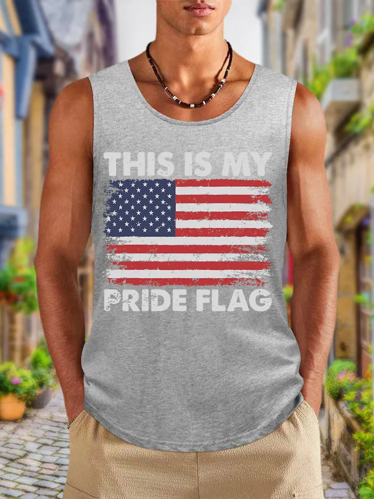 Men'S This Is My Pride Flag Round-Necked Sleeveless Vest