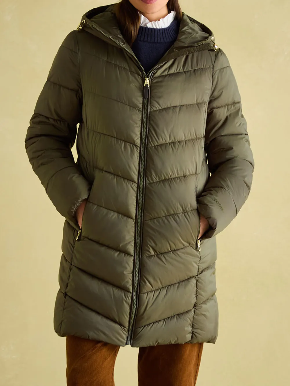 Mid Length Moorsdale Green Showerproof Padded Coat
