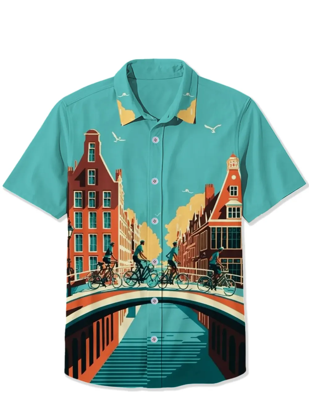 City Bridge Bicycle Vacation Scenery Shirt