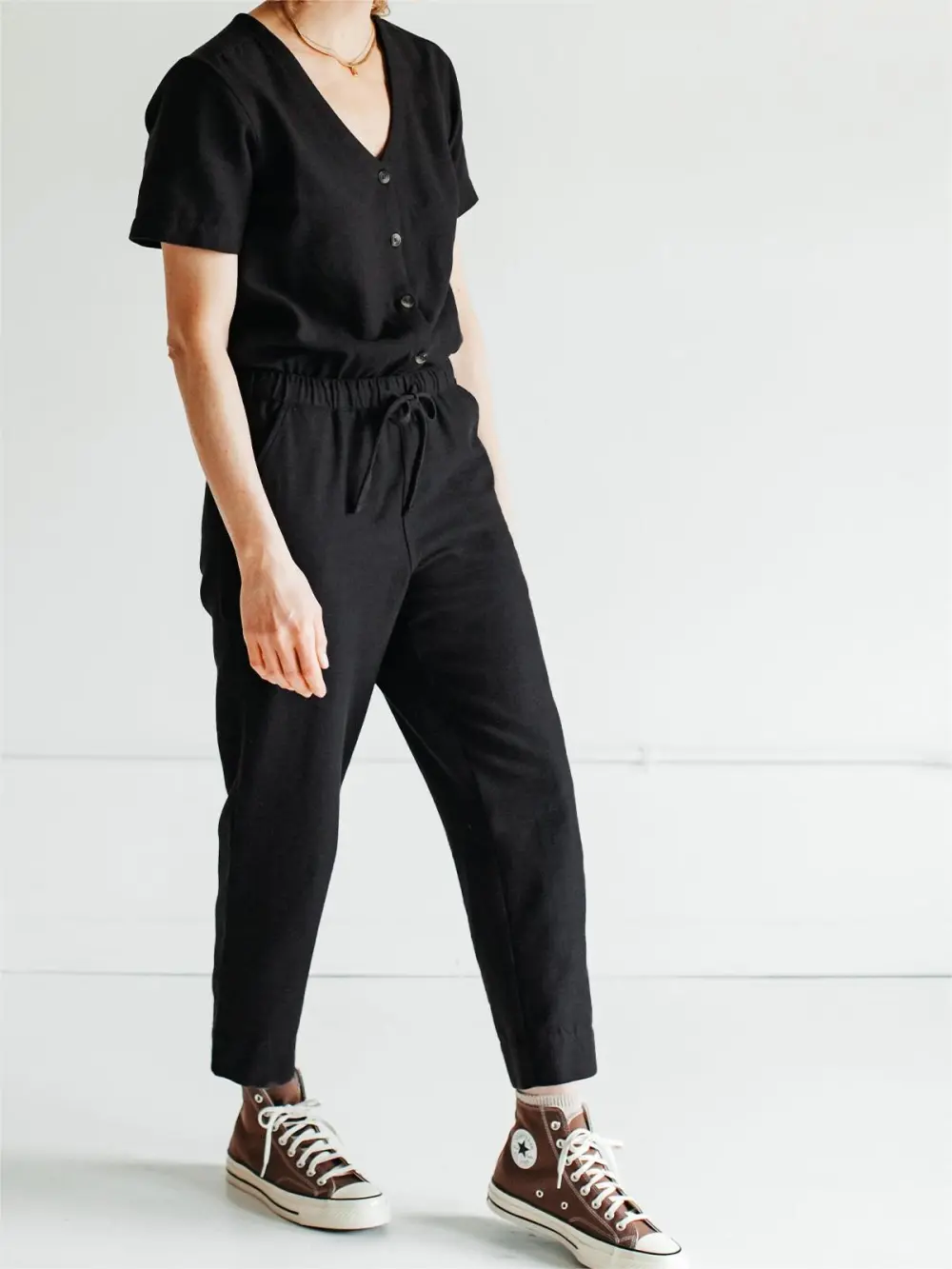 The V-Neck Black Jumpsuit