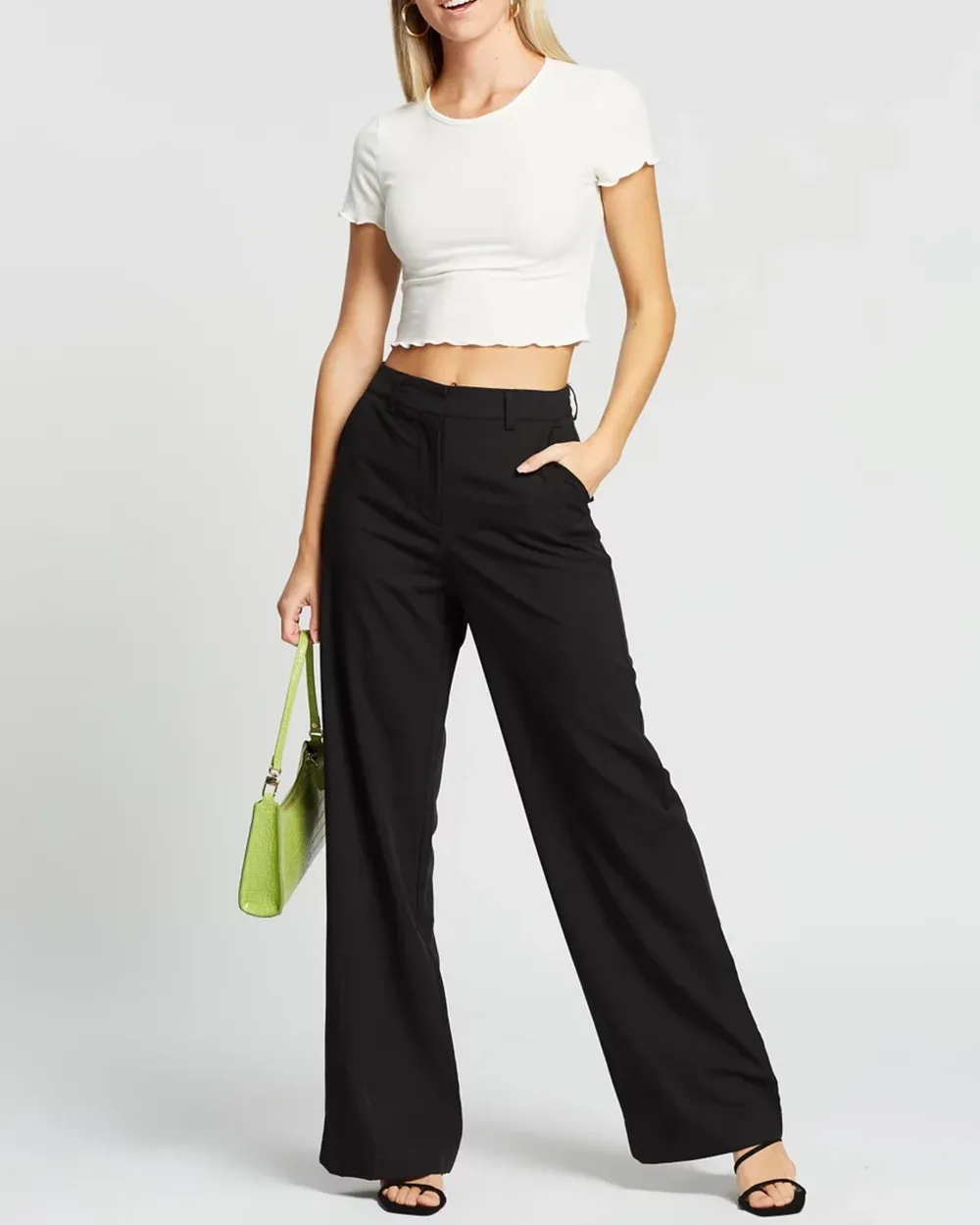 Black Wide-leg Suit Pants