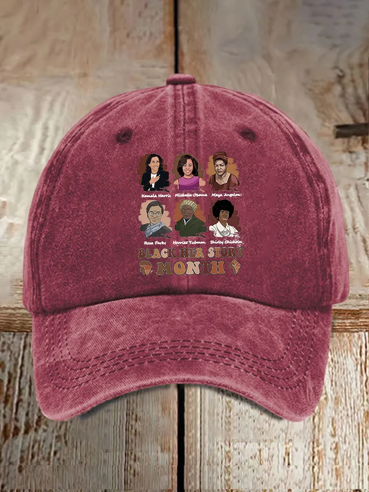 Black History Printed Baseball Cap