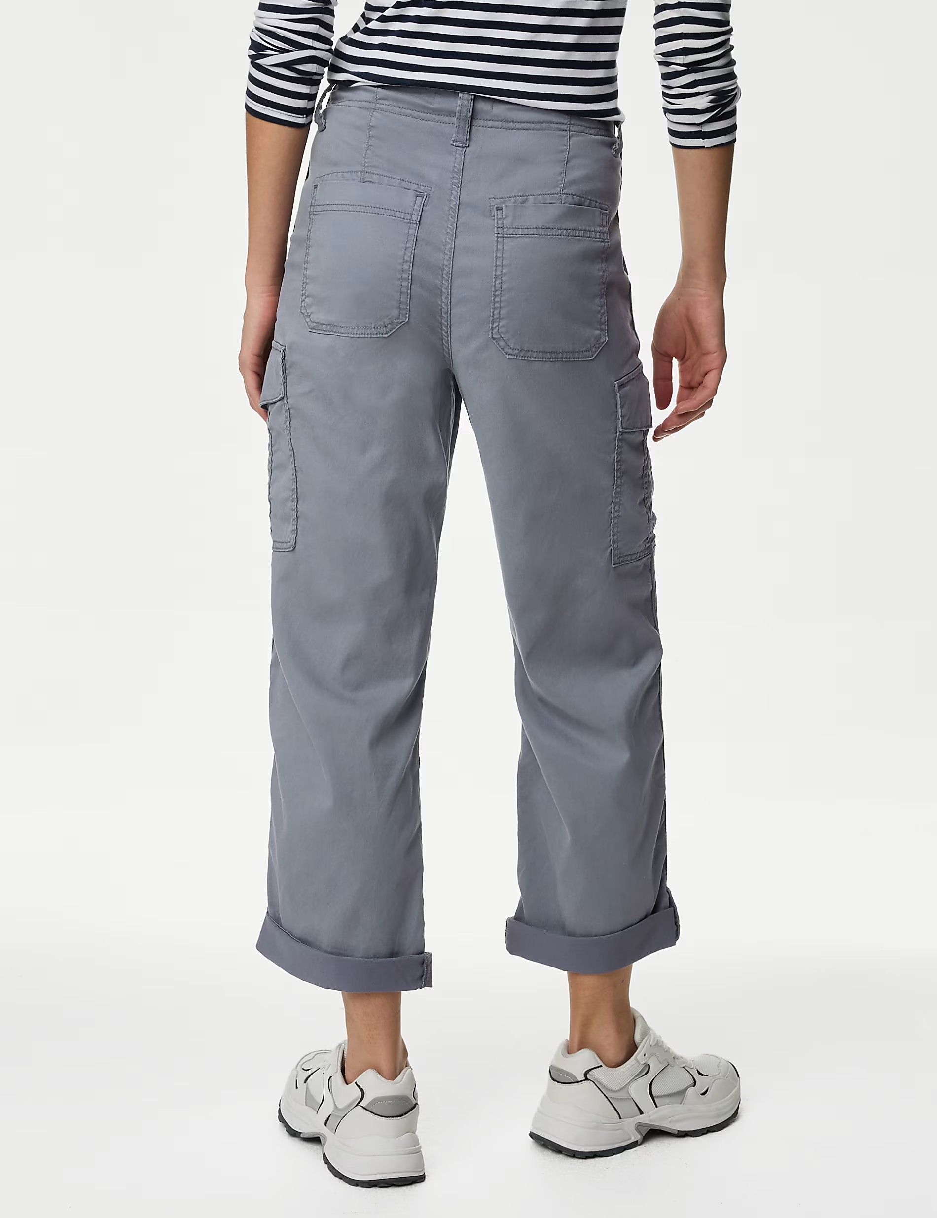Rich Cargo Tea Dyed Cropped Trousers