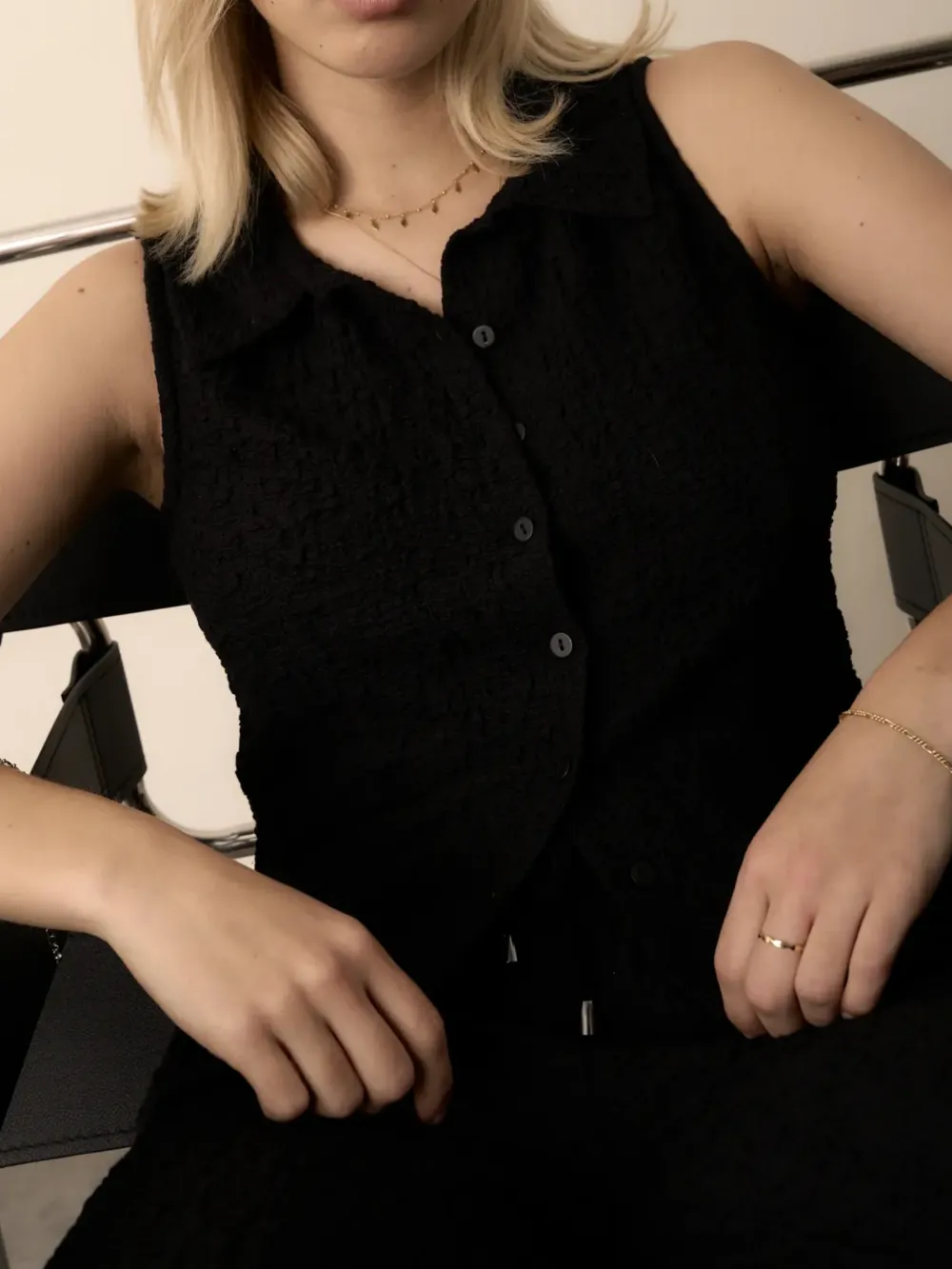 Black Knitted Vest