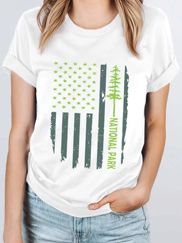 Women'S National Park Round-Neck Short-Sleeved T-Shirt