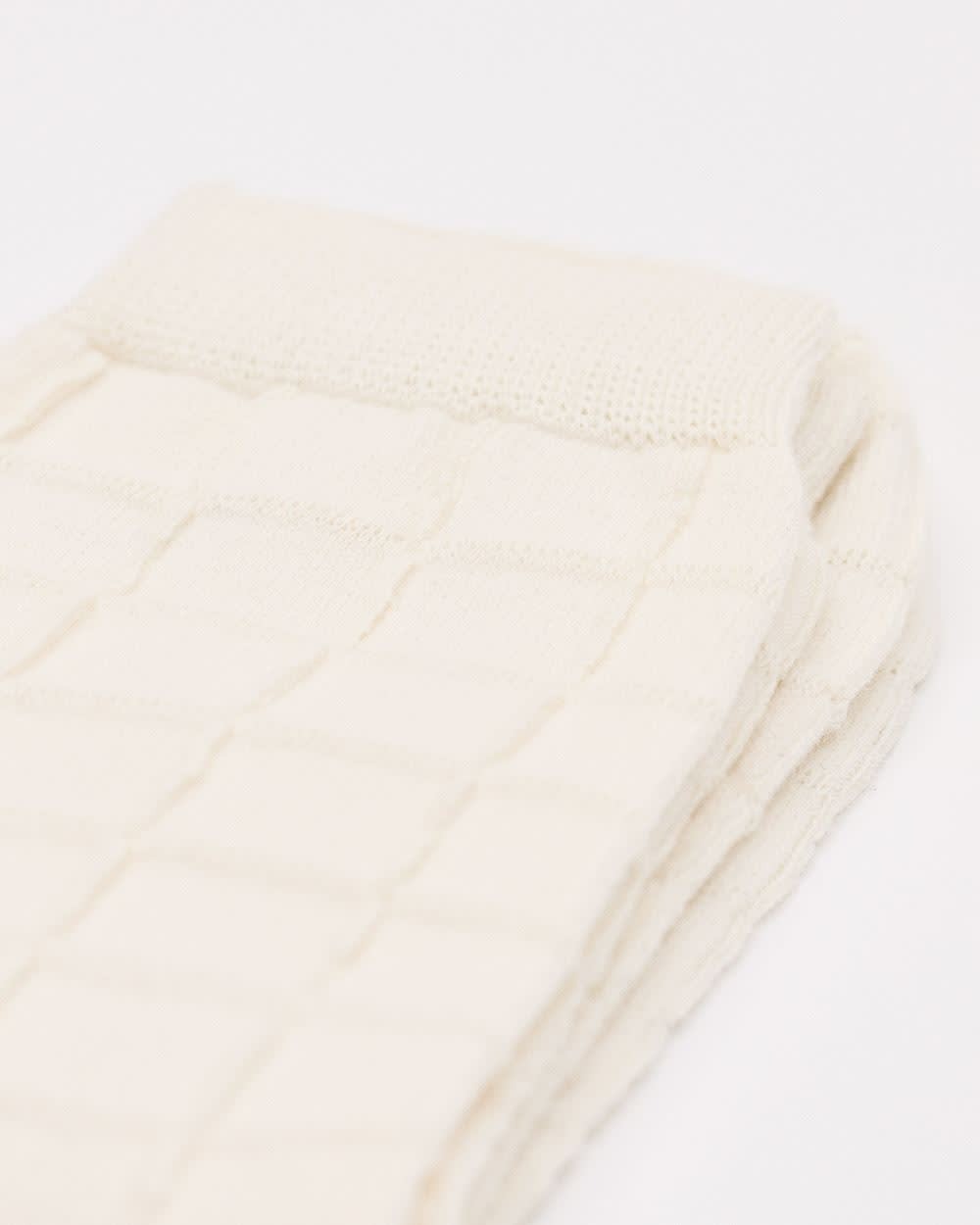 Cotton Socks With Textured Checkered Pattern