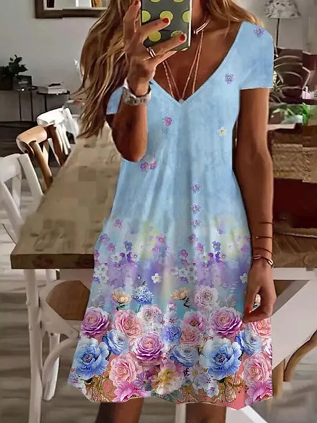 Women's A Line Dress Knee Length Dress Black White Pink Long Sleeve Animal Print Summer Spring V Neck Stylish Winter Dress Fall Dress 2023 S M L XL XXL 3XL