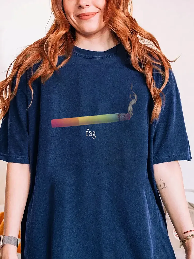 Women'S Fag Short Sleeve Round-Neck T-Shirt