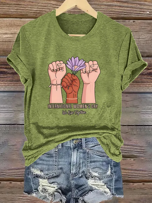 Woman'S International Women'S Day We Right Together Crew Neck Short Sleeve T-Shirt