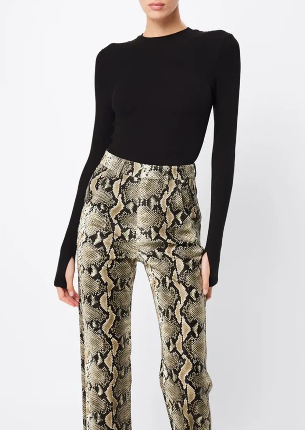 Snake Print High Waist Trousers