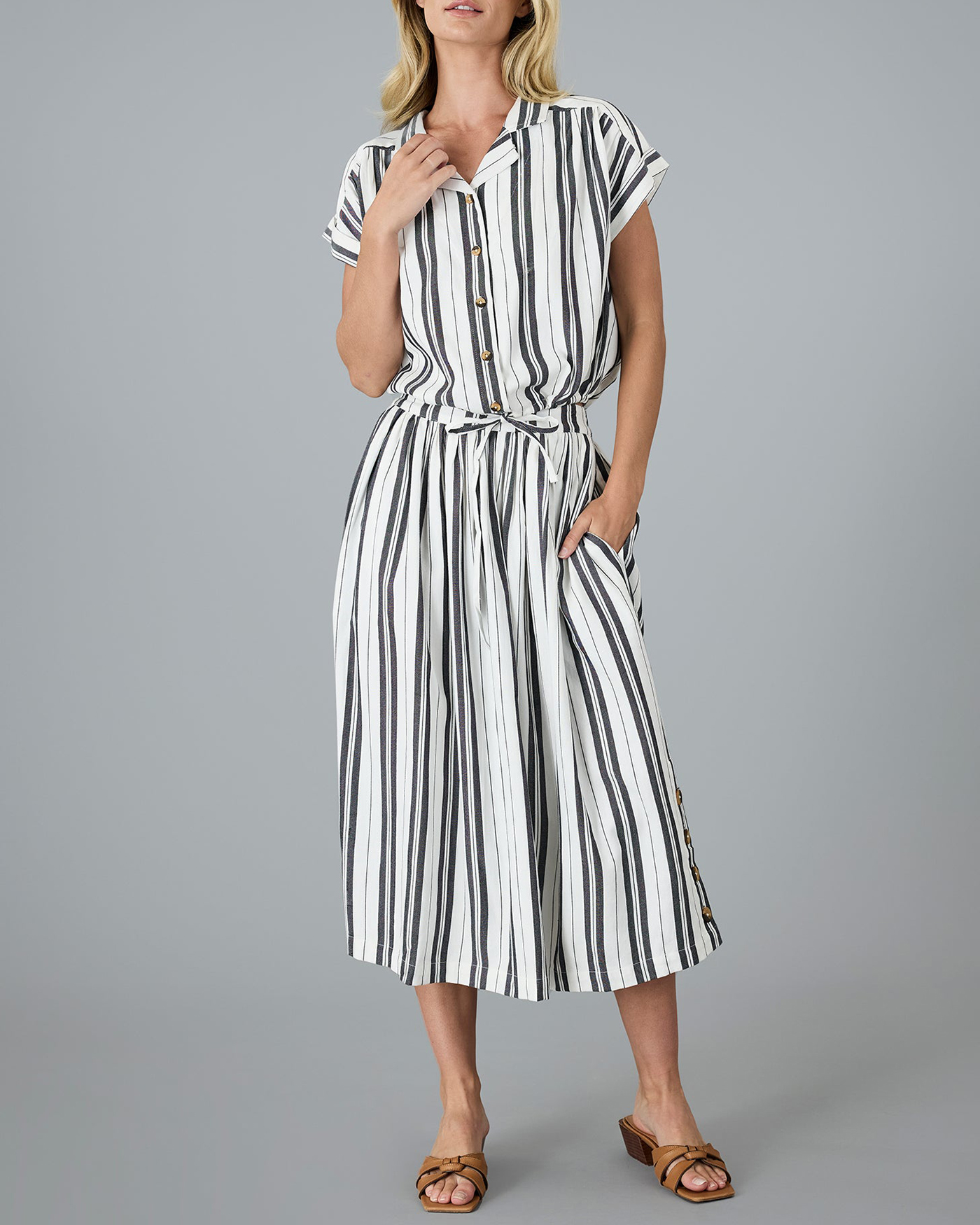 Black Striped Maxi Skirt