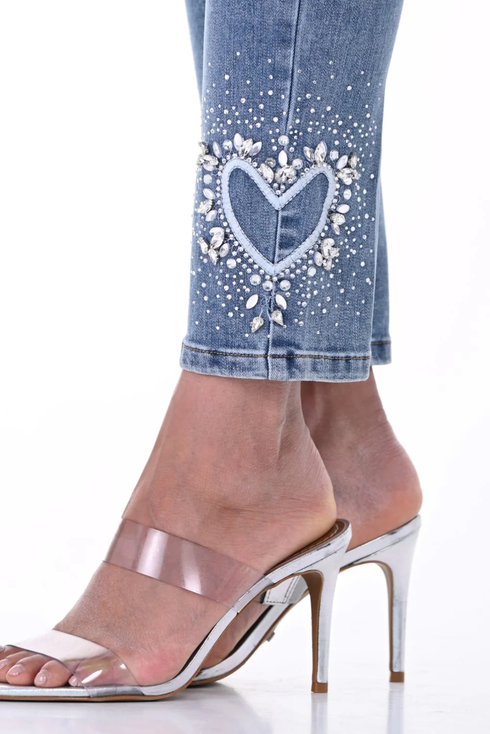 Light Blue Denim Button - Front Jeans