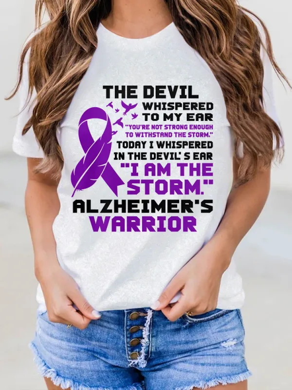 Women'S The Devil Whispered To My Ear Round-Neck Short-Sleeved T-Shirt