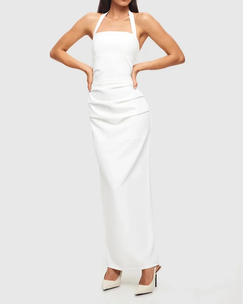Halter Neck Slim Maxi Dress