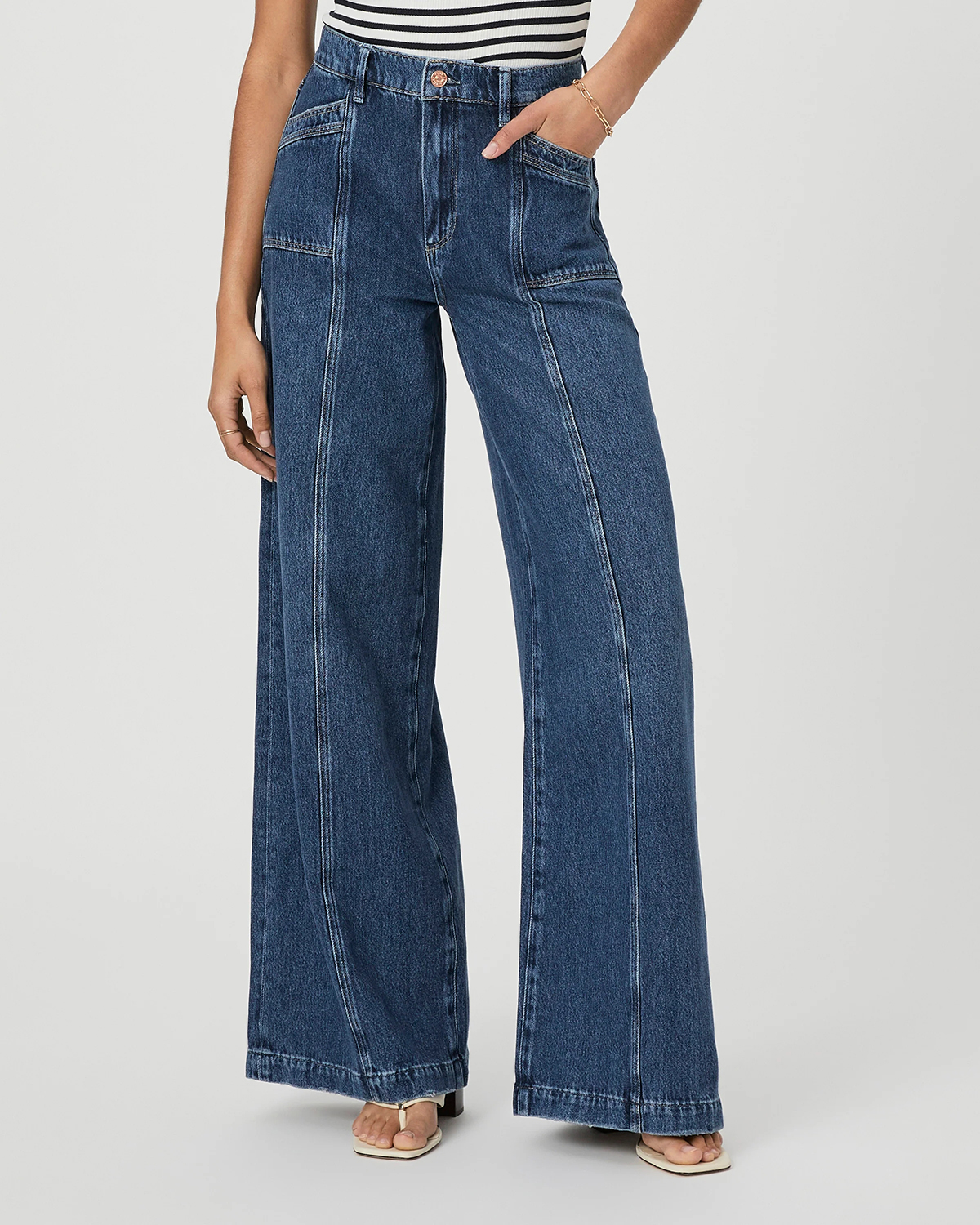 Retro Blue Wide Leg Jeans