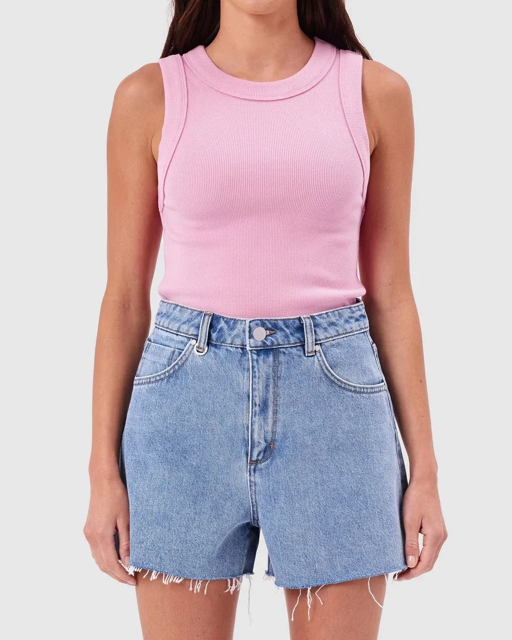 Crew Neck Sleeveless Tank Top