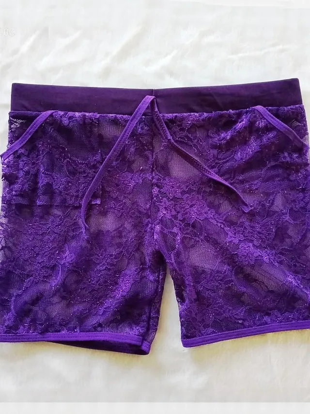 Women's Hot Pants Shapewear Black Purple Red Sexy Lace Short Sports Solid Colored S M L XL 2XL