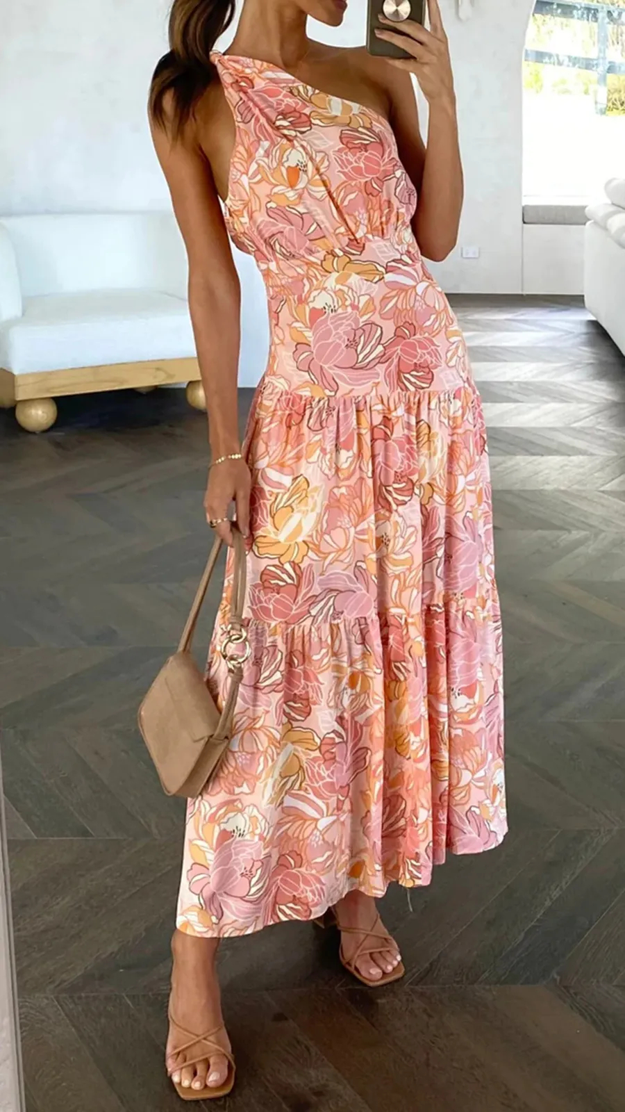 Knot Detail In Shoulder Strap Maxi Dress
