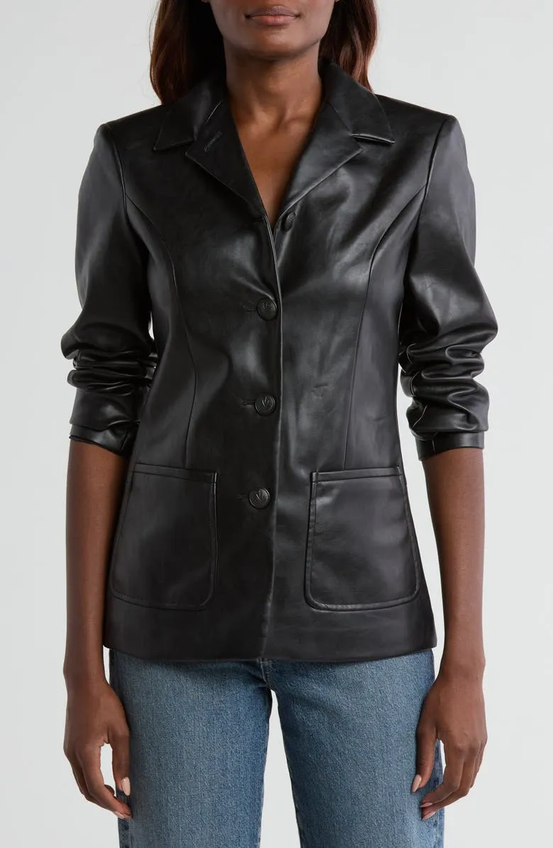 Drea Faux Leather Blazer