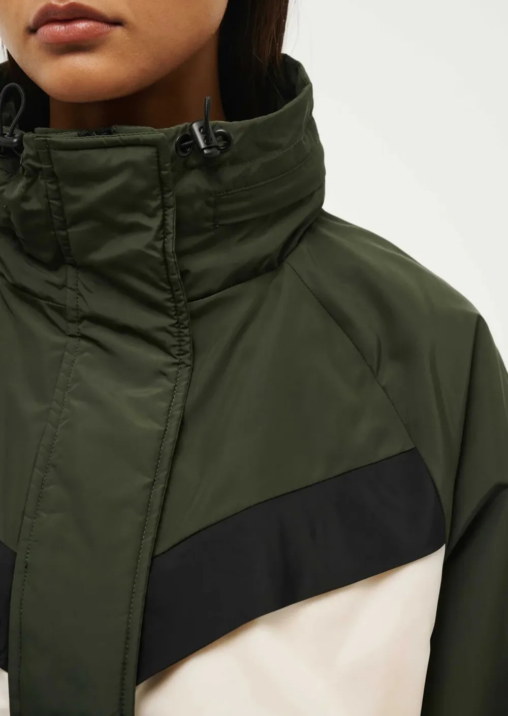 Two Tone Green Puffer Jacket