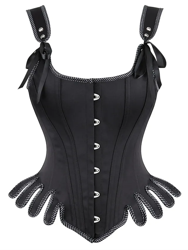 Corset Women's Corset Tops Party & Evening Club Black Blue Sexy Overbust Corset Hook & Eye Lace Up Retro Tummy Control Push Up Flower Fall Winter