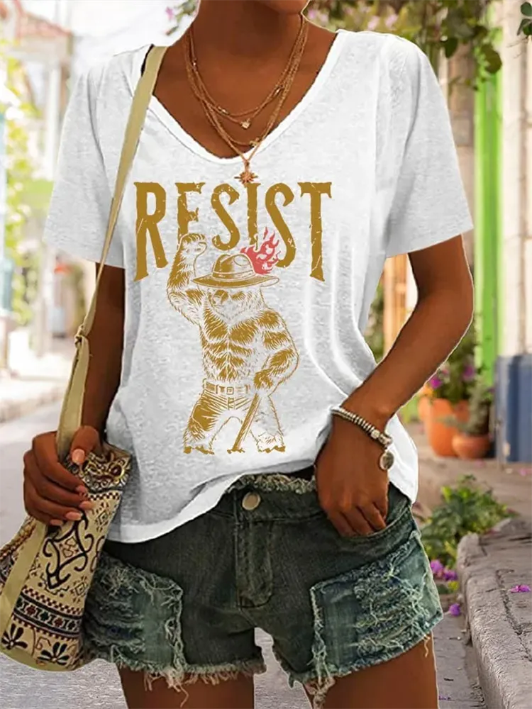 Woman'S Resist V-Neck Short-Sleeve T-Shirt