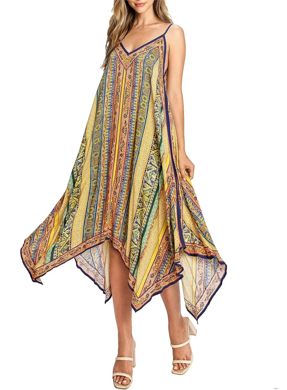 Boho - Style Asymmetric Maxi Dress