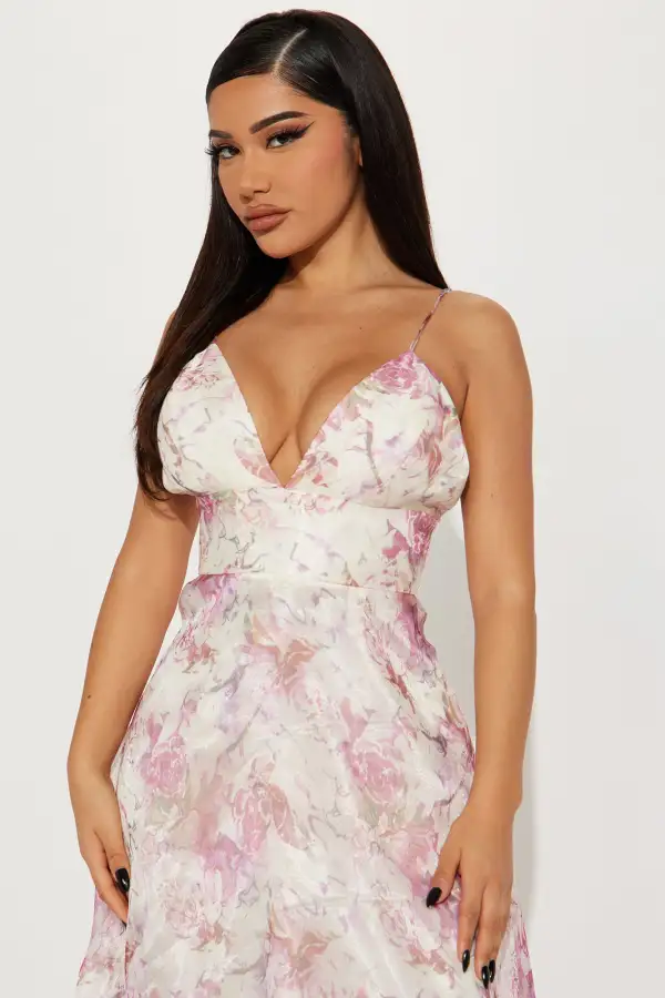 Italian Romance Floral Maxi Dress - Ivory/combo