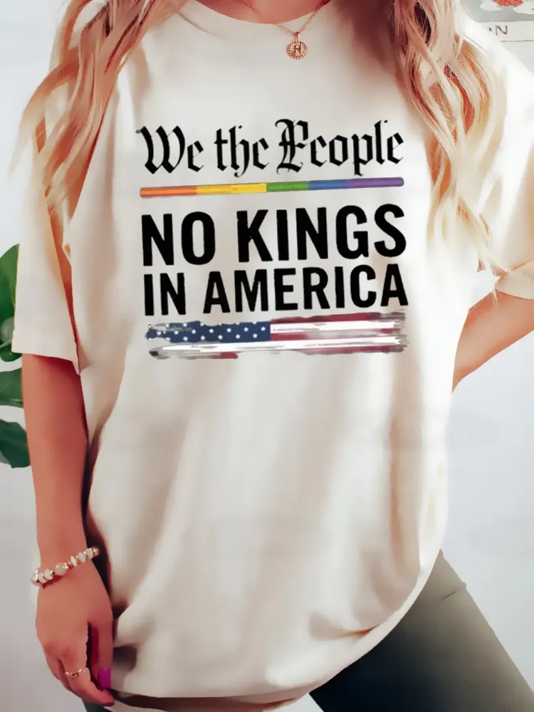 No Kings In America Shirt Anti Trump Unisex T-Shirt