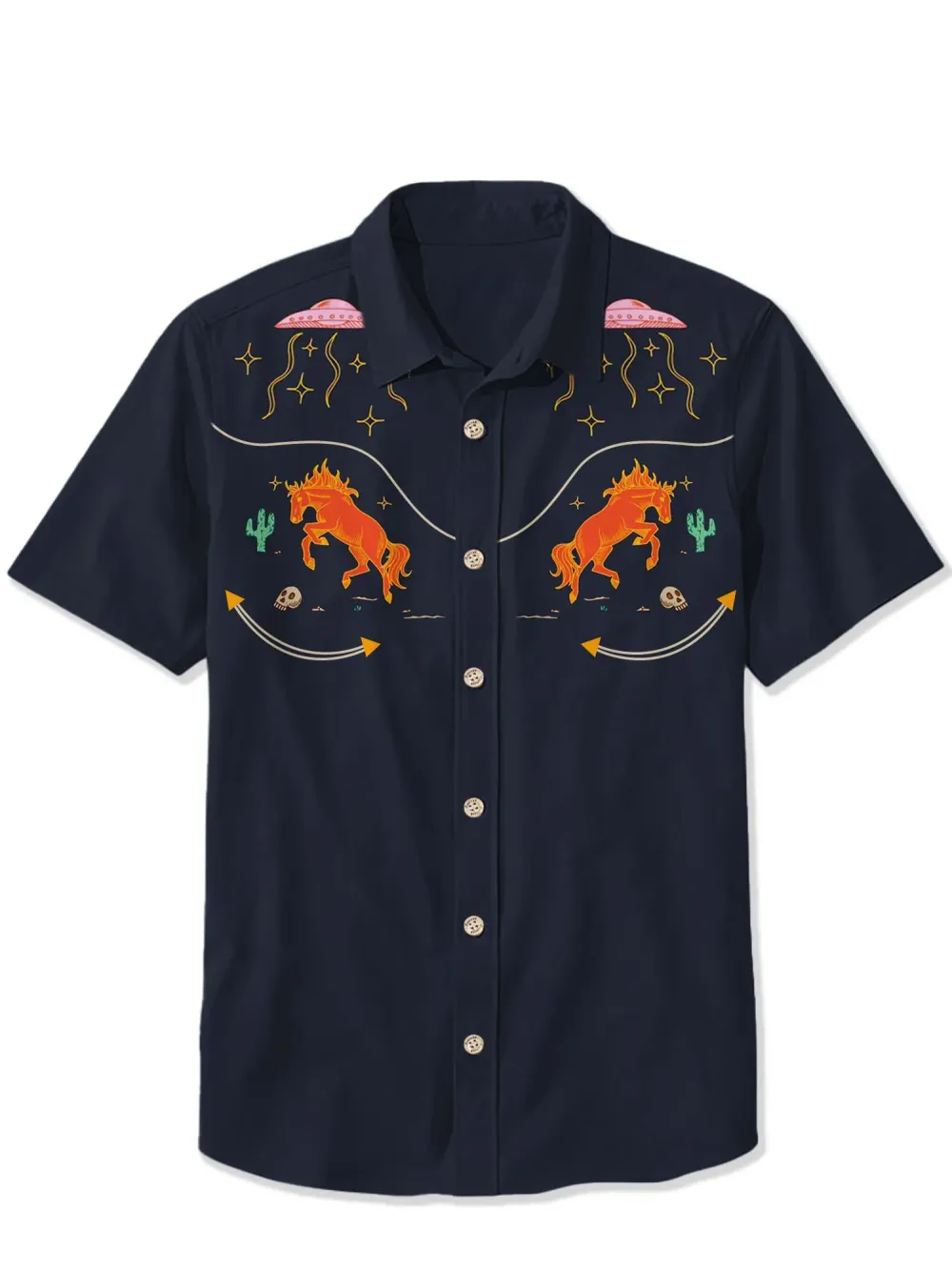 Western UFO And Horse Shirt
