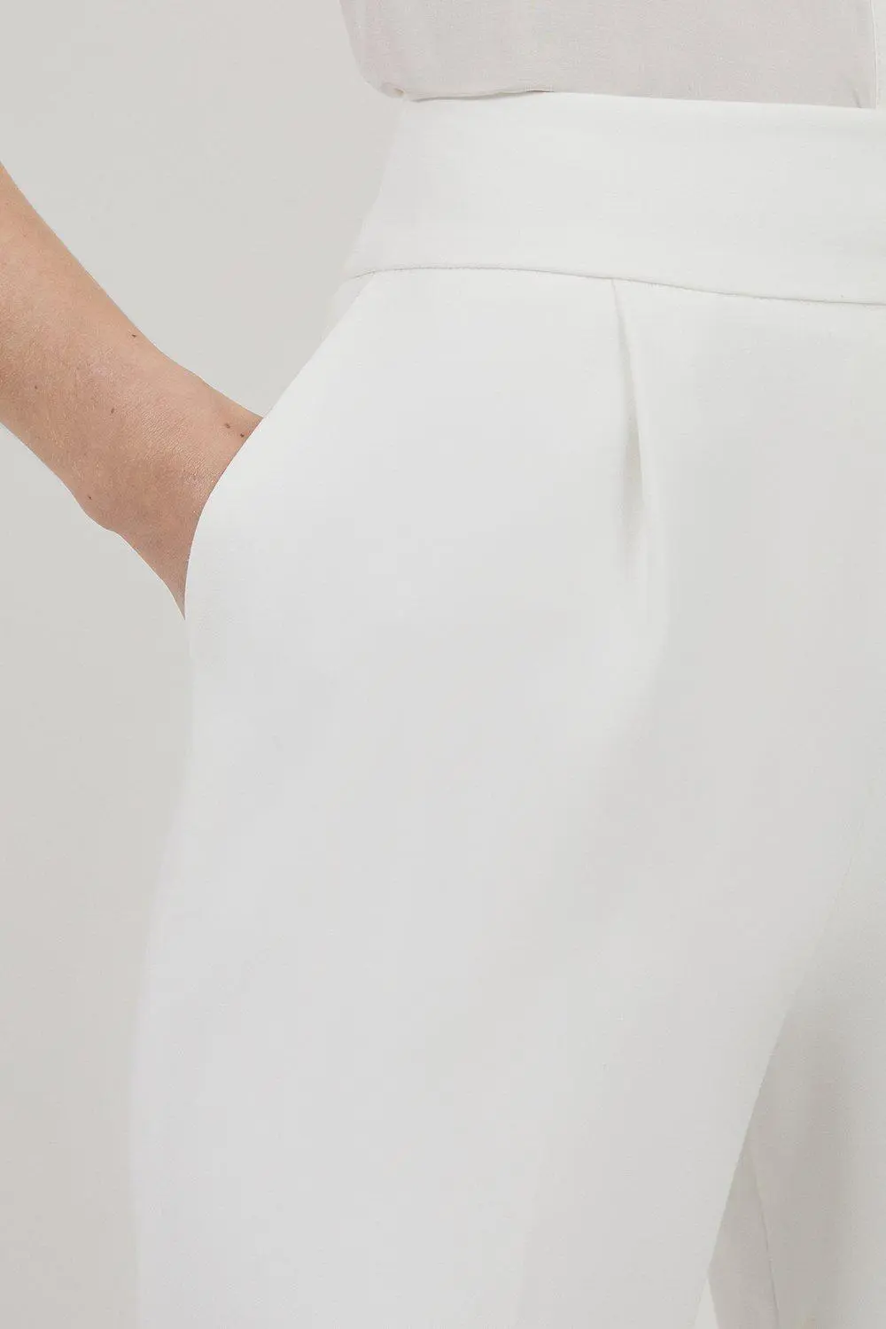 Compact Stretch High Waist Tailored Trousers