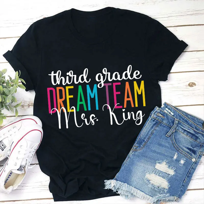 Rainbow Colors Text Print T-Shirt