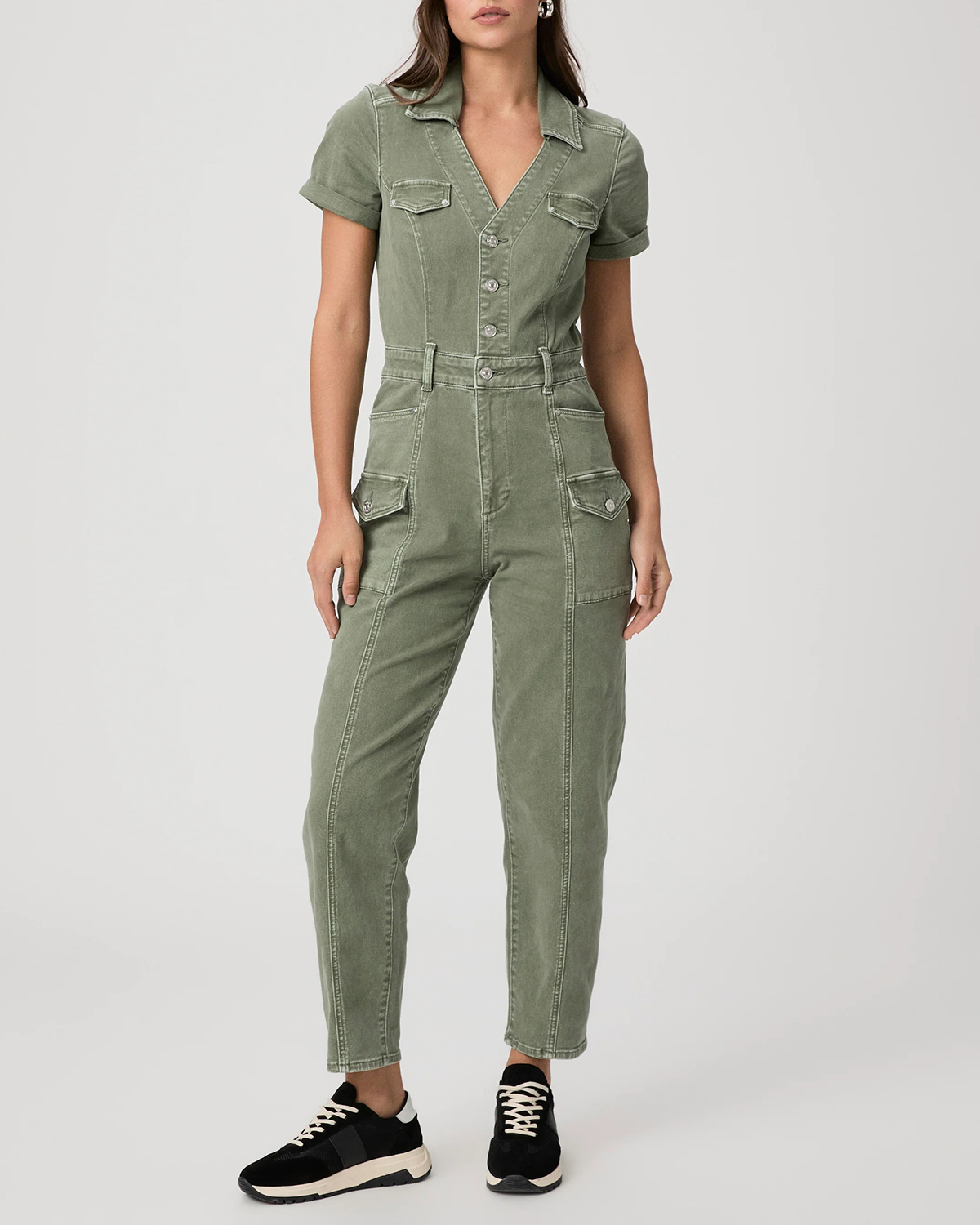 Olive Green Utility Style Jumpsuit