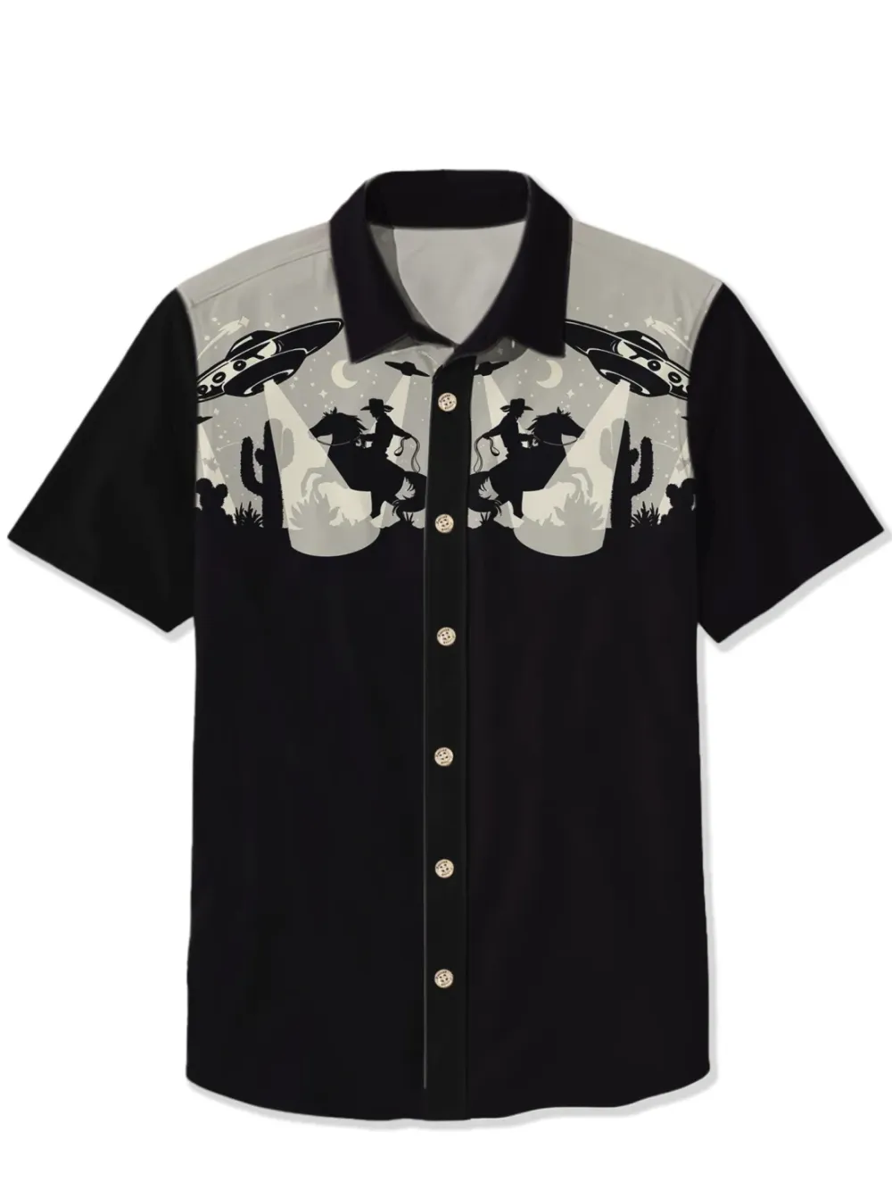 Western Retro Spaceship Cowboy Shirt