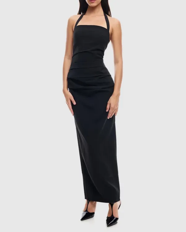 Halter Neck Slim Maxi Dress