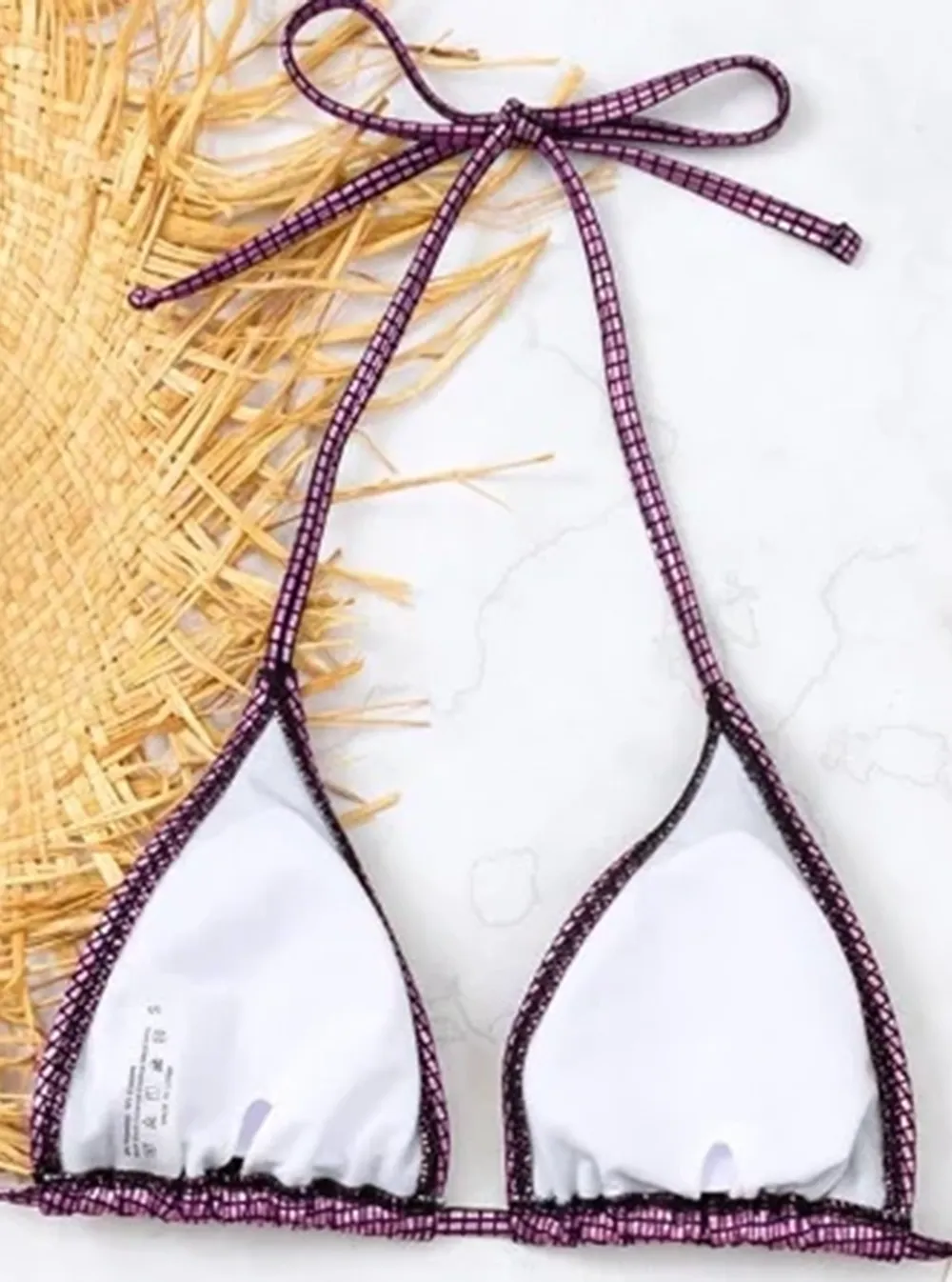 Purple Hanging Three Piece Bikini