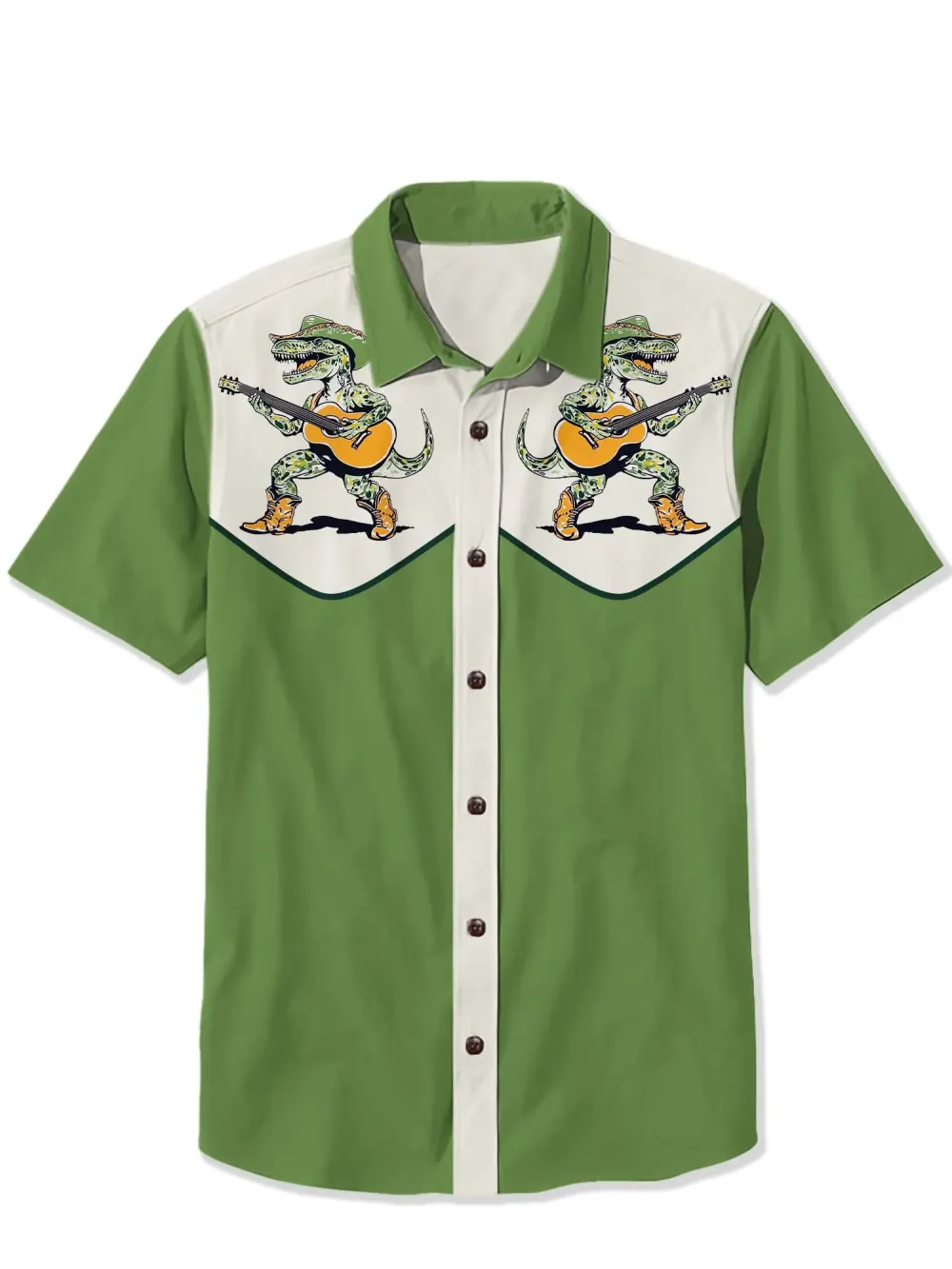 Western Dinosaur Cowboy Playing Guitar Shirt