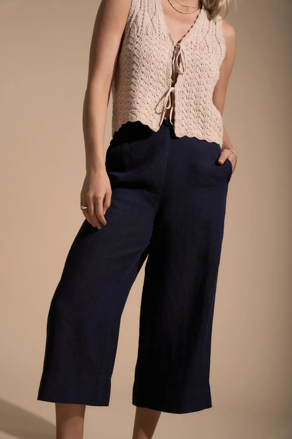 Denim Linen Crop