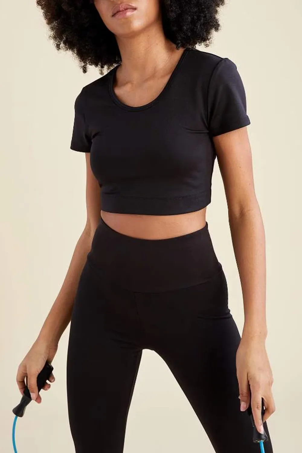Elegant Crew Neck Solid Color T-Shirt