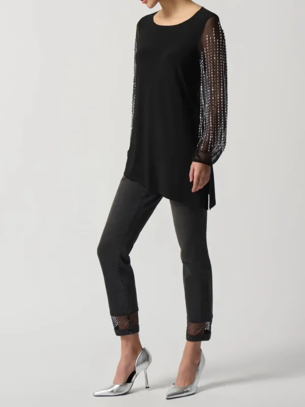 Black Distressed Ankle Jeans