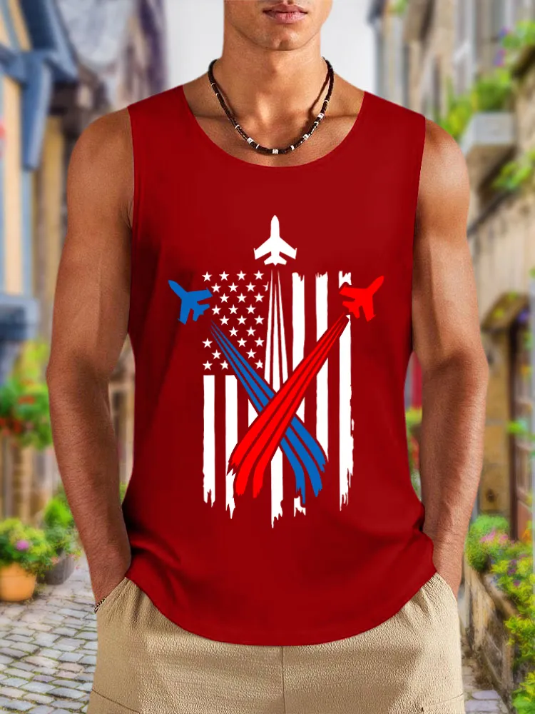 Men'S Independence Day Round-Necked Sleeveless Vest