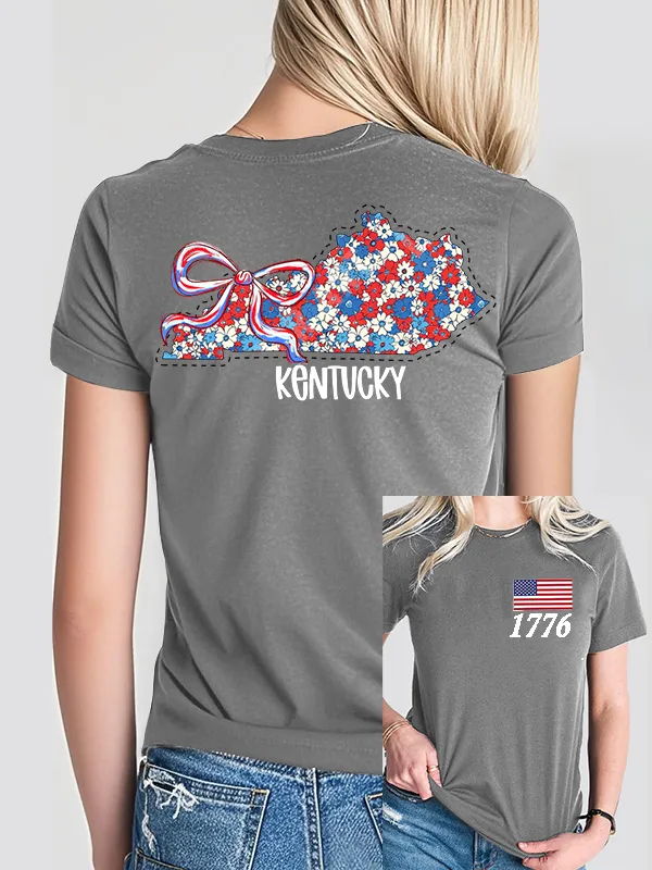 Woman'S 1776 Kentucky Print Short-Sleeved T-Shirt