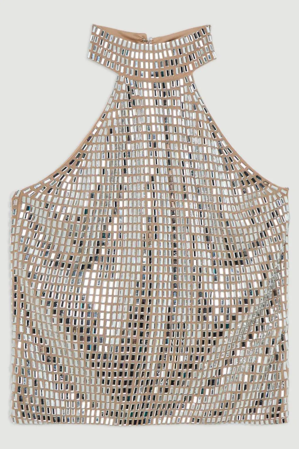 Premium Crystal Embellished Jersey Halter Top