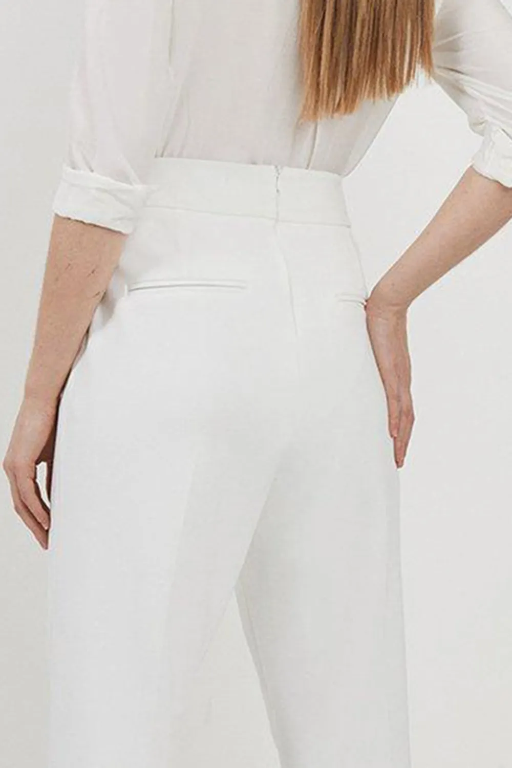 Compact Stretch High Waist Tailored Trousers