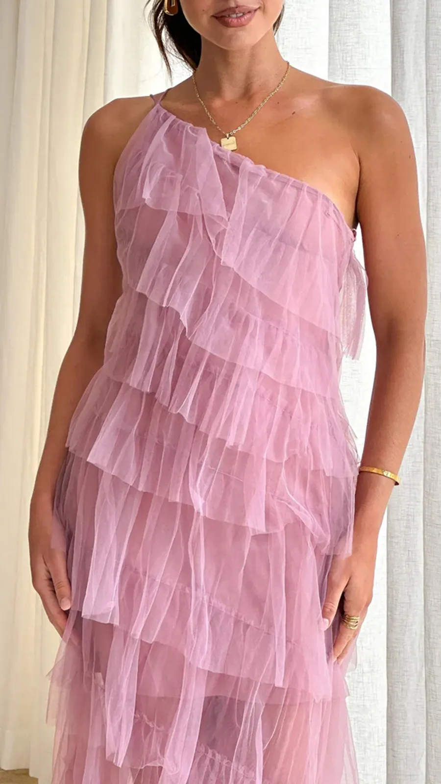 Partially Lined Maxi Dress
