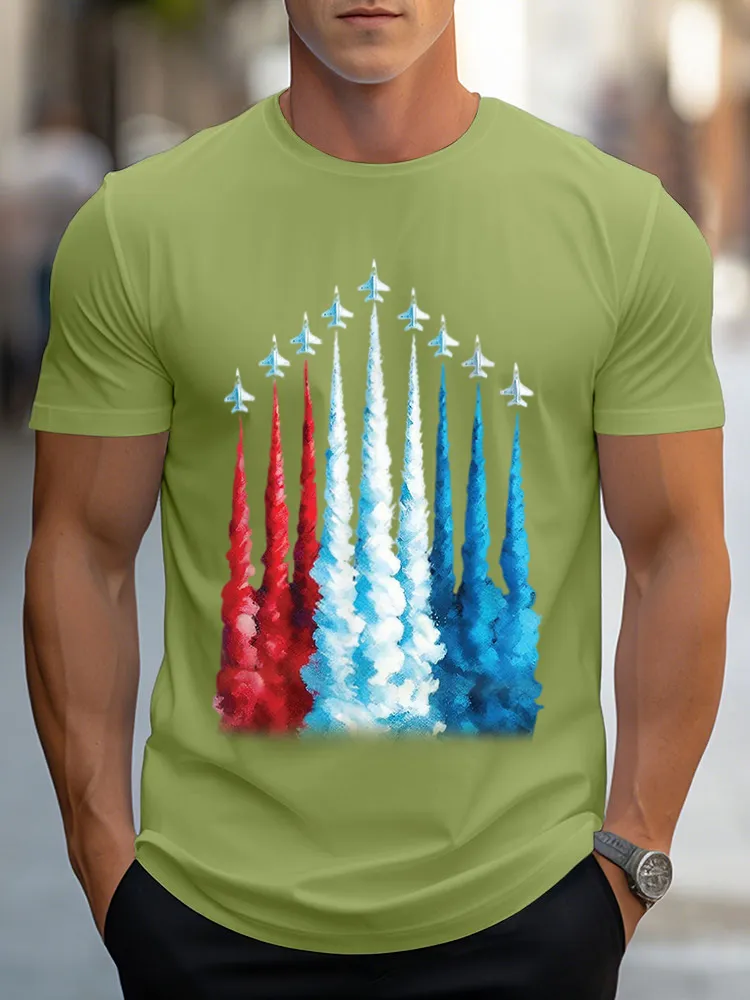 Man'S Independence Day Round-Neck Short-Sleeved T-Shirt
