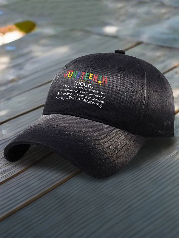 Juneteenth Noun Printed Baseball Cap