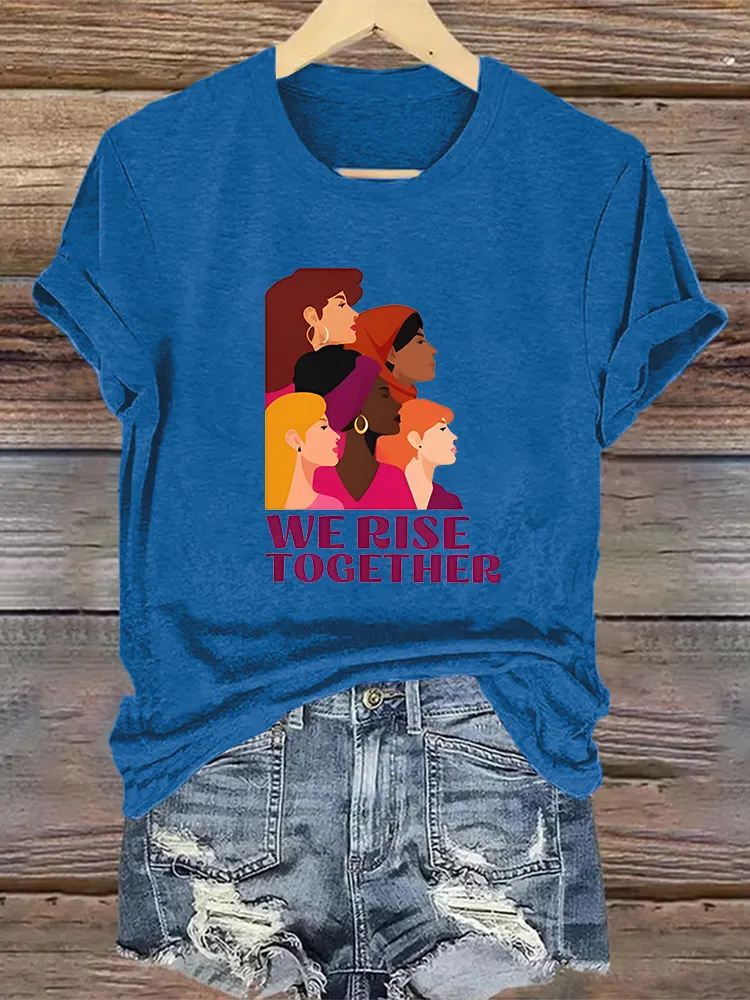 Woman'S We Rise Together Crew Neck Short Sleeve T-Shirt